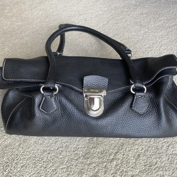 Vintage Prada Black Leather Shoulder Bag - Picture 2 of 6